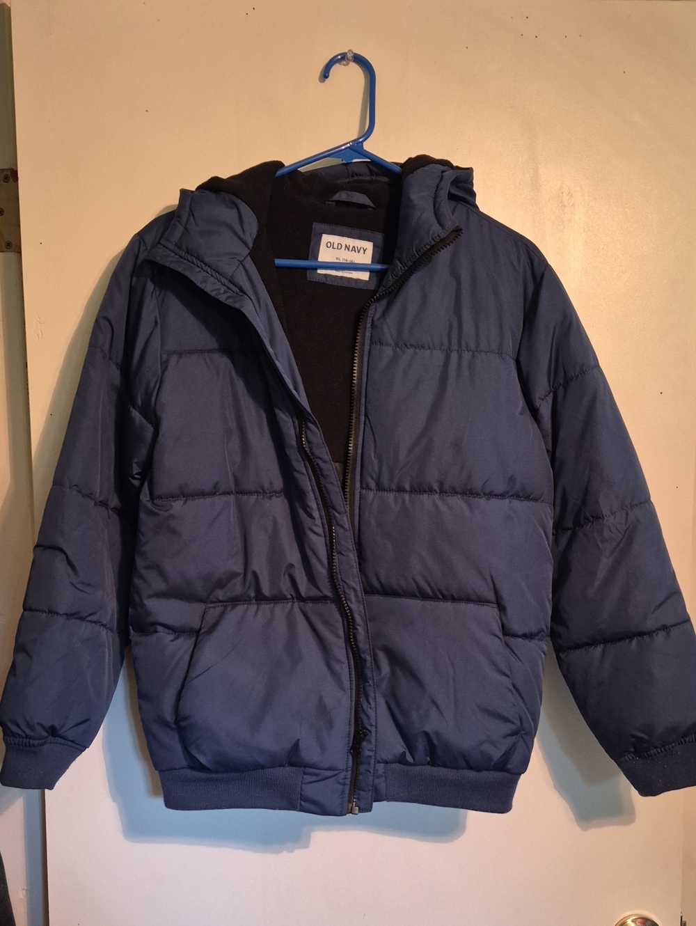 Old Navy Boys Blue Hooded Puffer Jacket